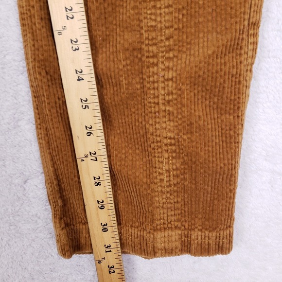 Arizona Cargo Pants 3 High Waisted Wide Leg Tan Corduroy Utility Retro Skater - Picture 5 of 9